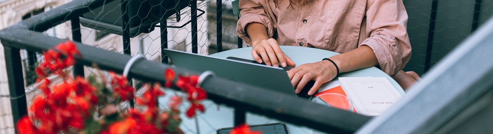 woman wearing beige dress shirt using laptop computer 3277932